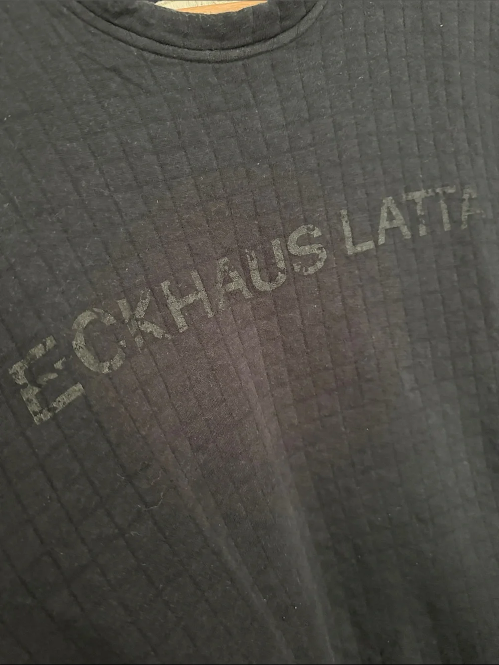 Eckhaus Latta Black Men's Distressed Crewneck Sweatshirt